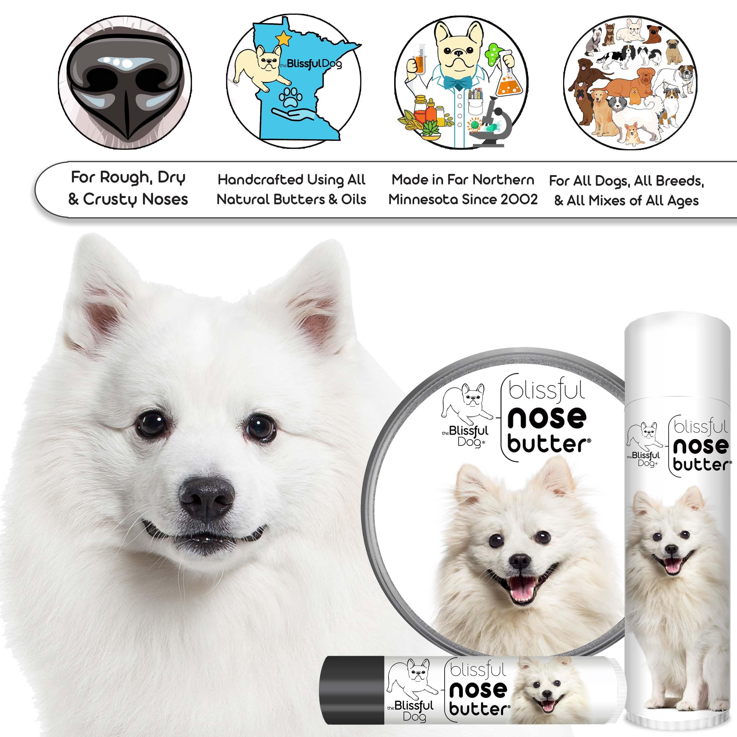 The Blissful Dog American Eskimo Unscented Nose Butter - Dog Nose Butter, 0.50 Ounce